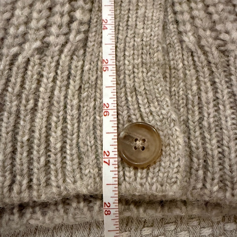 Jenni Kayne Alpaca Oversized Cocoon V Neck Cardigan Oatmeal XS - Picture 14 of 15